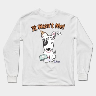 Funny bull terrier got caught stealing ice cream Long Sleeve T-Shirt